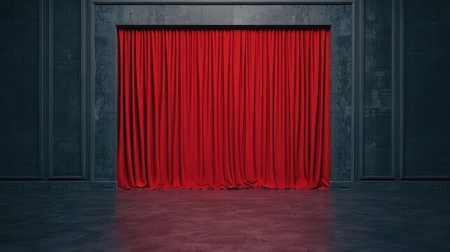 Dramatic Red Curtain Stage Background Theater Performance Show Event