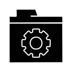 File settings black icon, concept illustration, glyph symbol, vector flat sign.