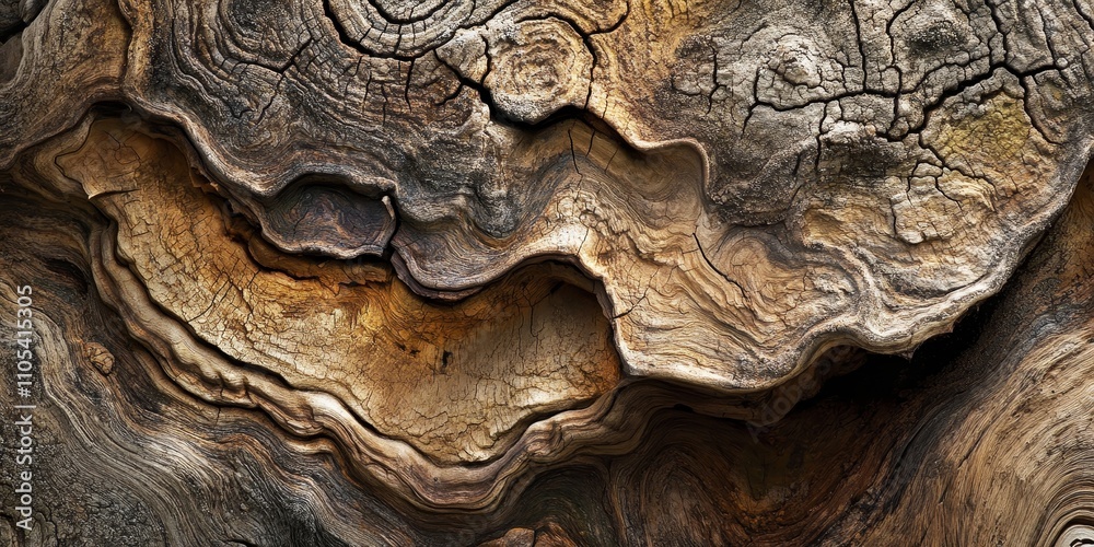 Poster Structure of the tree trunk showcasing intricate patterns and textures, emphasizing the unique features inherent in the structure of the tree trunk for natural beauty and inspiration.