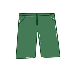 Short pants doodle cute blank illustration simple for summer holiday or casual clothes that can be used for sticker, book, scrapbook, icon, decorative, e.t.c with aesthetic green colorful color