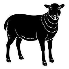 A vector artwork of a sheep, the herbivorous domestic animal, perfect for farm, nature, and animal-themed designs.
