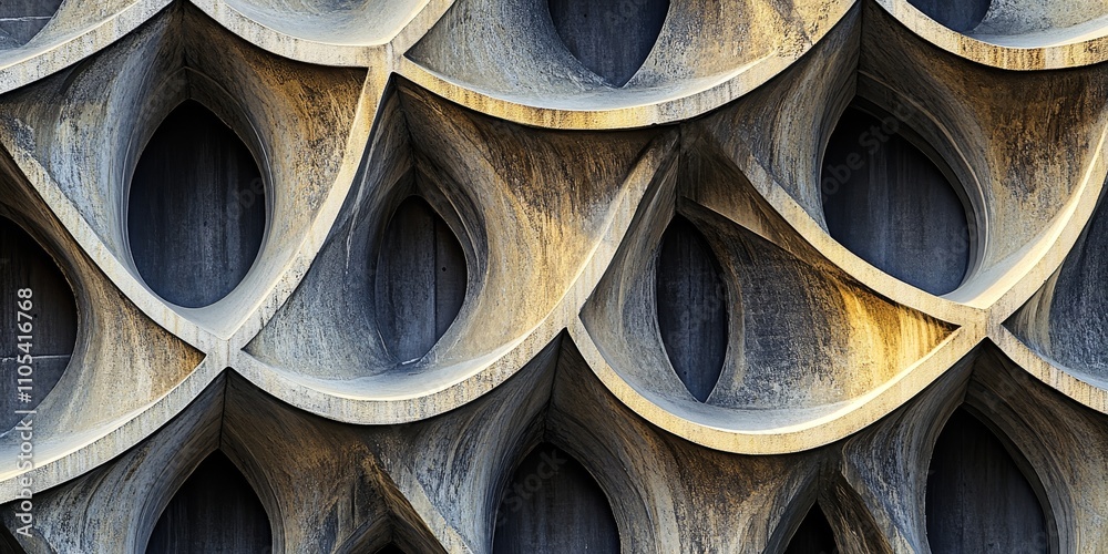Poster Abstract architecture pattern featuring intricate macro details, showcasing a unique and captivating design. This abstract architecture pattern highlights the beauty of geometric repetition.