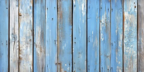Weathered blue wooden planks showcase a rustic charm, embodying the beauty of age with their textured surfaces and faded hues. The weathered blue paint adds character to these old wooden planks.