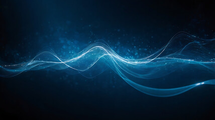 Abstract blue background, technology background, neon light artwork, glowing lines design.