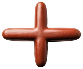Obraz premium Chocolate cross candy with a textured surface