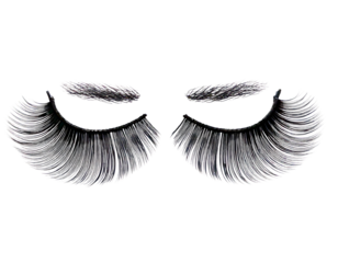 Full-Volume Black False Eyelashes on White Background