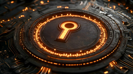 Glowing Keyhole 3D Illustration