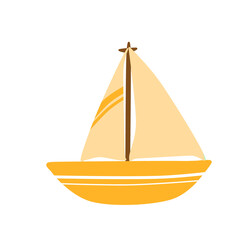Boat sea cute doodle small sailing ship for summer holiday that can be used for sticker, book, scrapbook, icon, decorative, e.t.c with aesthetic blue colorful color