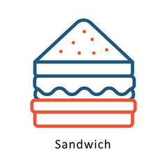 Sandwich vector Two Colors Icon. Eps 10 file