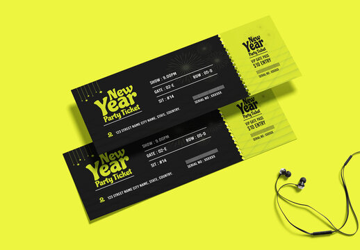 New Year Event Ticket Layout