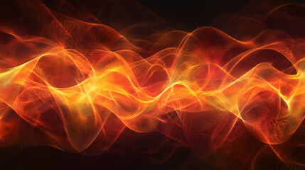 Dynamic orange waves in wavy abstract motion background, perfect for technology, energy, and science themes