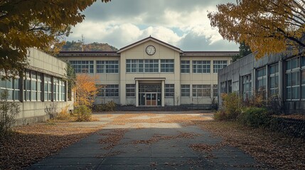 School Building Architecture with Contemporary Design in Full Ultra HD