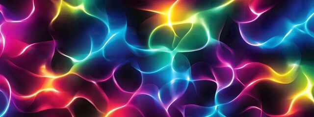 Colorful rainbow gradient, neon, shiny, metallic background with diamond shapes and a blurred effect