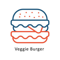 Veggie Burger vector Two Colors Icon. Eps 10 file