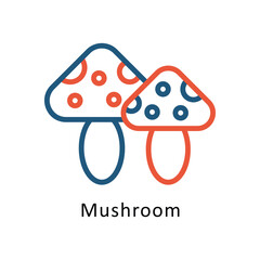 Mushroom vector Two Colors Icon. Eps 10 file