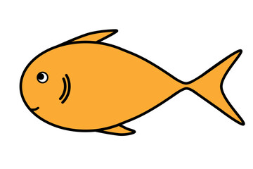Fish cute doodle small swimming animal inspired by tuna that can be used for sticker, kids book, scrapbook, icon, decorative, e.t.c with aesthetic colorful purple color