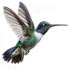Fototapeta premium Flying Hummingbird In The Dark