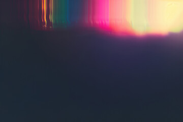 Abstract neon lights on dark gradient background. Futuristic digital art, blurred motion, vibrant spectrum. Retro film lens flare bokeh analog vintage photo overlay, screen filter effect