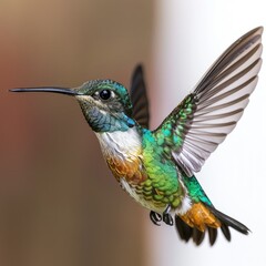 Fototapeta premium hummingbird focus flying colourfull fly hummingbird focus flying colourfull fly
