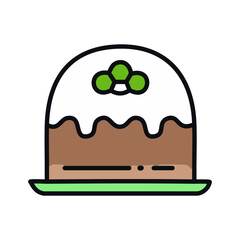 Sweet cake vector illustration, filled design editable outline icon.