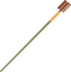 Cartoon flat brush for cosmetic makeup applications. Essential hygiene tool for beauty and skincare routines. Ideal personal care eco spa settings.