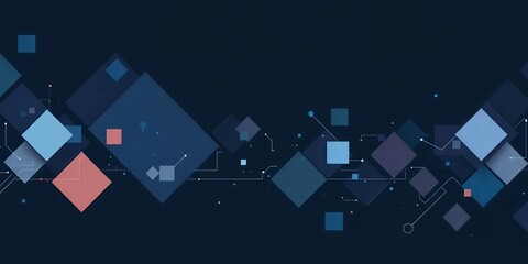 Abstract geometric design with cool color palette.