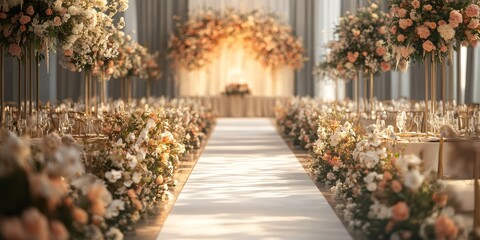 Charming wedding setting created for the special wedding day, featuring elegant decor and a romantic atmosphere, perfect for celebrating love in a beautiful wedding setting.