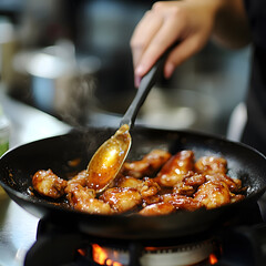 Cooking chicken wings kitchen food preparation indoor close-up culinary techniques for flavorful meals