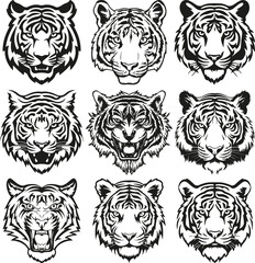 Tiger Head digital designs for printing or cutting