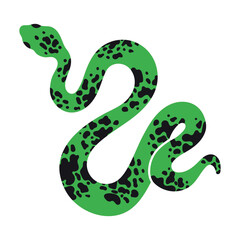 Chinese New Year green snake. 2025 holiday. Horoscope character illustration