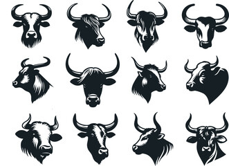 Fototapeta premium Cow Head Logo Design