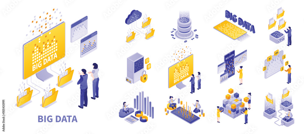 Canvas Prints isometric big data concepts illustration