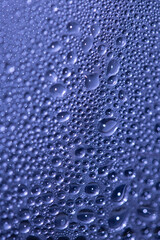Tiny Bubbles on a Colour Background Condensation Blue Steam Water