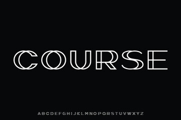 Unique decorative linear art style alphabet display font vector. Creative abstract typeface