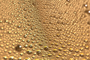 Tiny Bubbles on a Colour Background Condensation Gold Steam Water