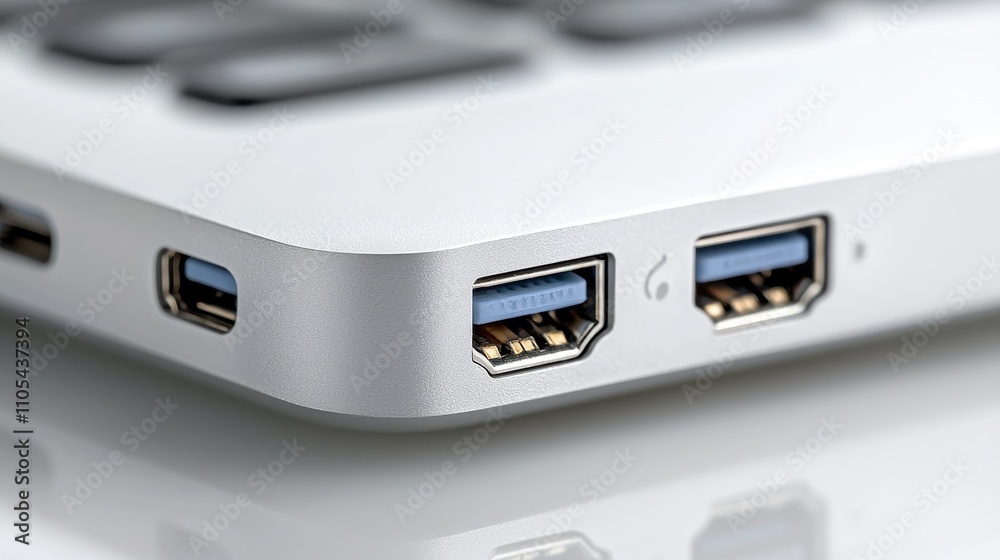 Aufkleber Connecting high-quality usba to usbc adapter for enhanced device compatibility in a low-resolution setup
