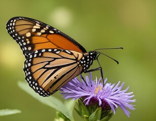 Fototapeta premium monarch butterfly on a purple flower