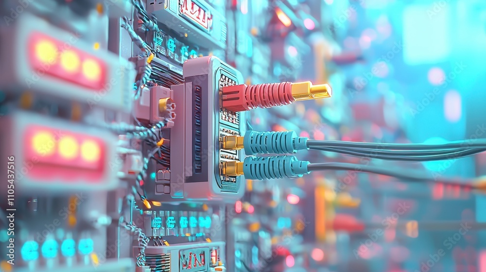 Aufkleber Connecting high-speed ethernet cables to a gaming router in a low-resolution environment for optimal performance