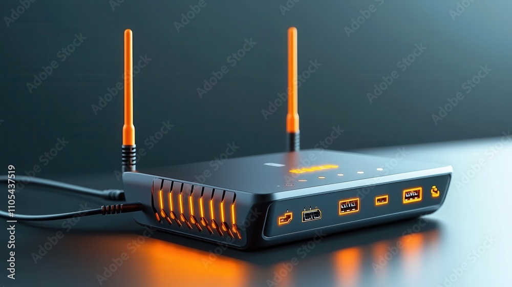 Aufkleber Connecting high-speed ethernet cables to a gaming router in a low-resolution setting for enhanced gaming performance
