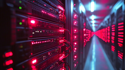 Ai-generated technology event in data center server room environment futuristic concept with high-tech vibes