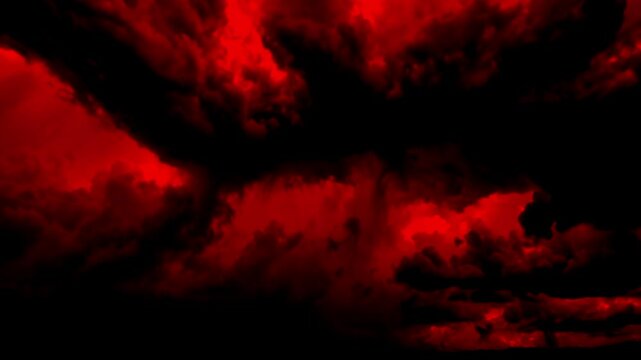 Very Strom red cloud and wind flow on the sky. Generative AI.