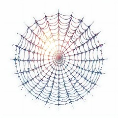 Obraz premium Intricate spider web with a gradient background.