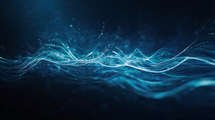 Abstract blue background, technology background, neon light artwork, glowing lines design.