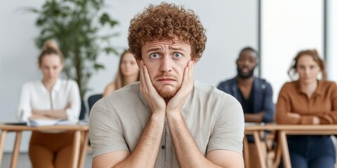 Individual experiences anxiety in front of a group understanding social anxiety disorder