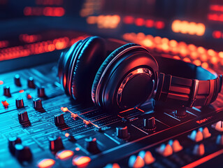 Colorful background with notes, treble clefs. Neural network AI generated art