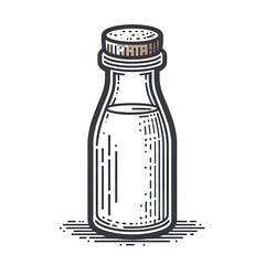 Illustration of a glass milk bottle.