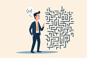 Business owner navigating regulations maze of challenges market volatility corporate environment entrepreneurial viewpoint
