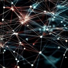 Obraz premium Futuristic Digital Network Abstract Connectivity Visualization