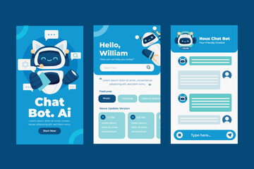 Fototapeta premium Chatbot App Interface with Robot Character