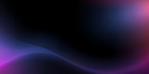 Abstract purple and blue waves on black background